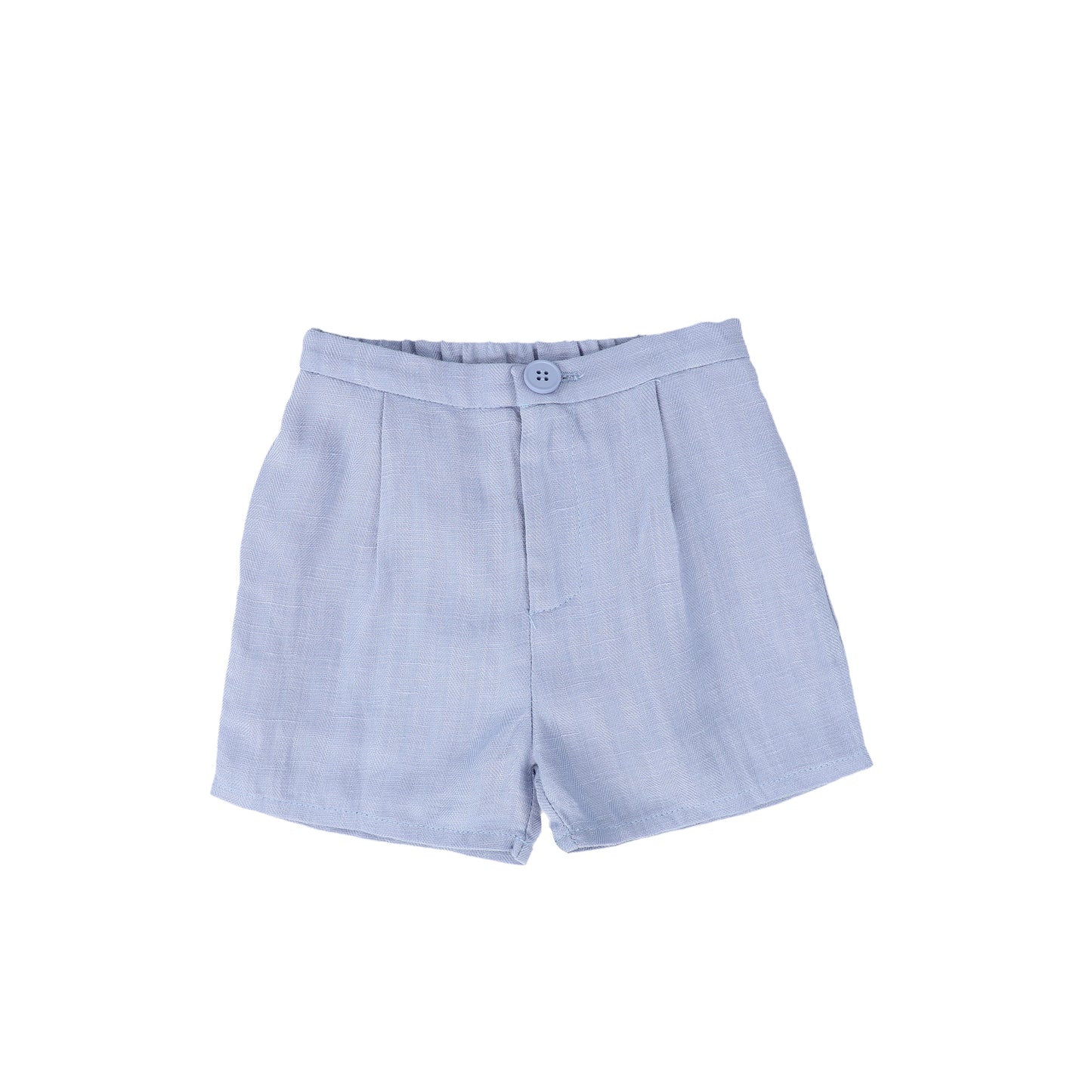 LE BOURDON BLUE TEXTURED LINEN SHORTS