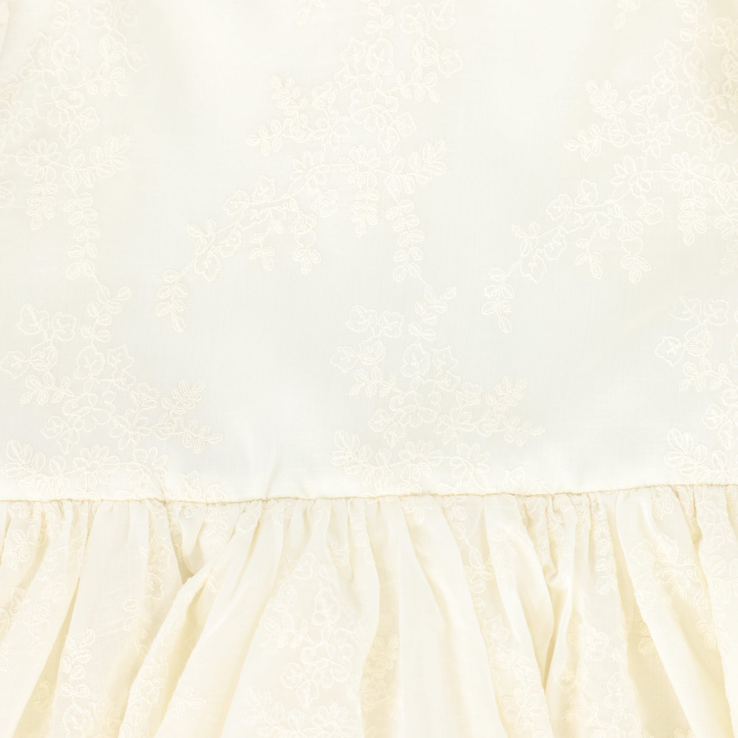 FRANCESCA GUILIANO CREAM EMBROIDERED HIGH WAISTED GOWN