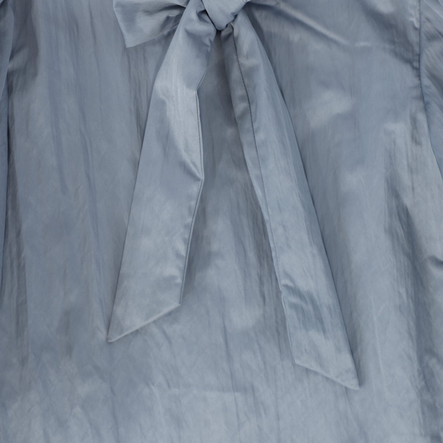 FRANCESCA GUILIANO DUSTY BLUE TAFFETA PUFF SLEEVE BLOUSE