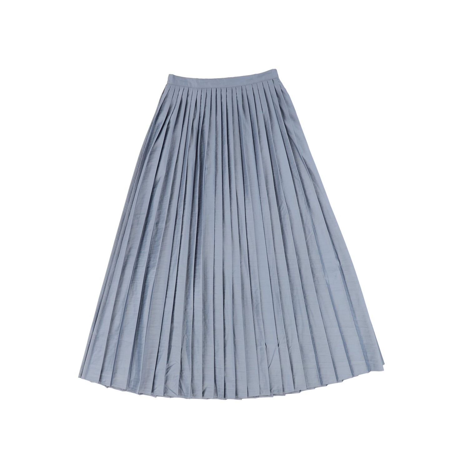 FRANCESCA GUILIANO DUSTY BLUE TAFFETA PLEATED SKIRT