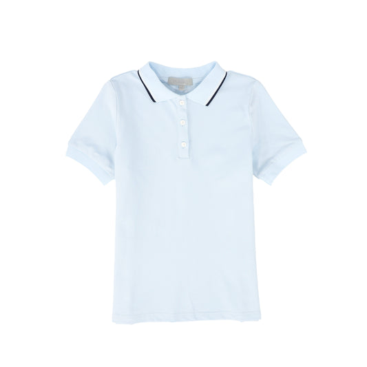 BACE COLLECTION LIGHT BLUE TRIM COLLAR SS POLO