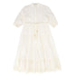 VALENTINA IVORY TIERED EYELET BUTTON DRESS [FINAL SALE]