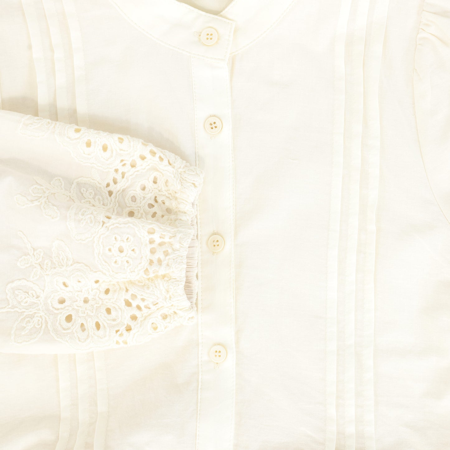VALENTINA IVORY TIERED EYELET BUTTON DRESS [FINAL SALE]