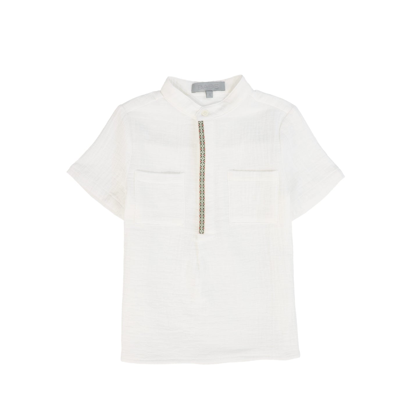 BACE COLLECTION WHITE SHORT SLEEVE POCKET BLOUSE