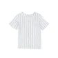 LE BOURDON WHITE/BLUE STRIPED PETER PAN COLLAR SHIRT
