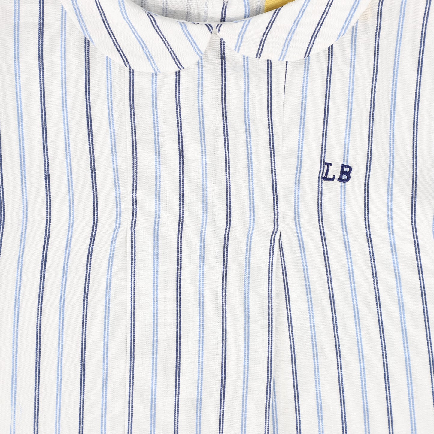 LE BOURDON WHITE/BLUE STRIPED PETER PAN COLLAR SHIRT