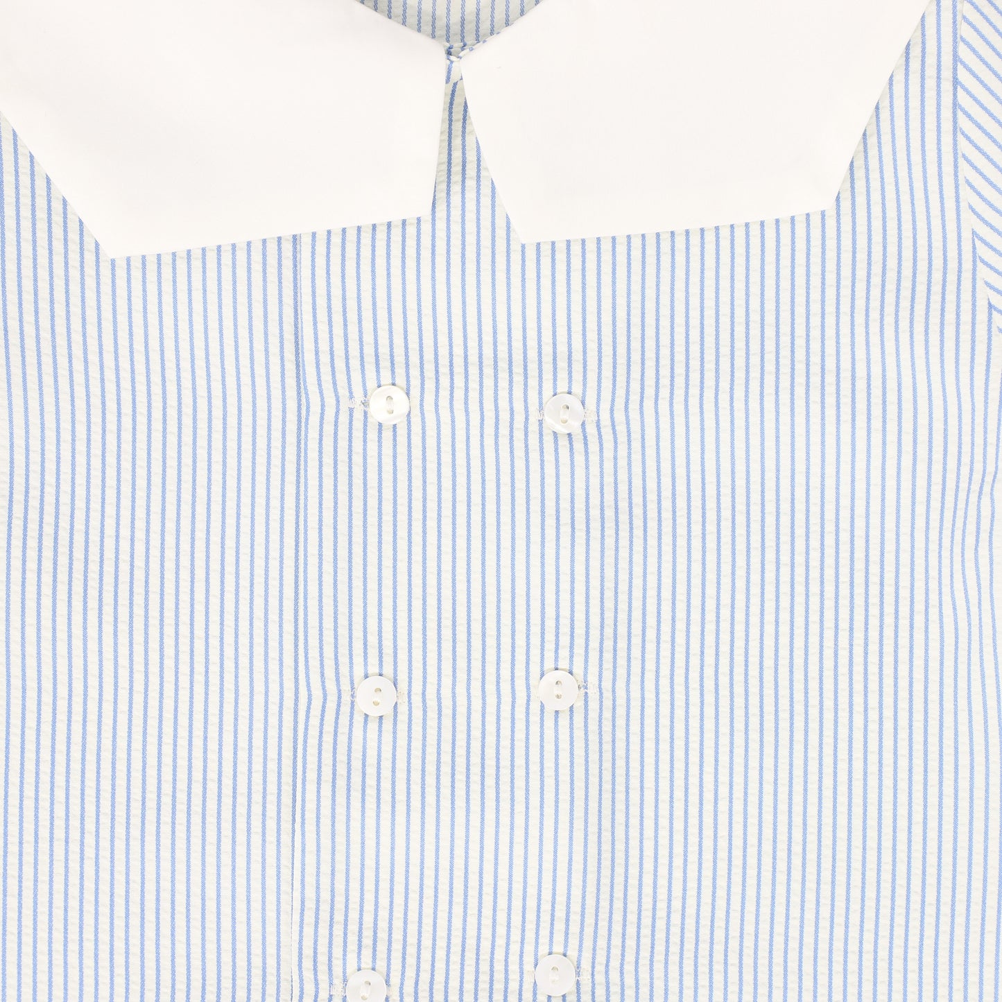 LE BOURDON BLUE SEERSUCKER SAILOR COLLAR BLOUSE