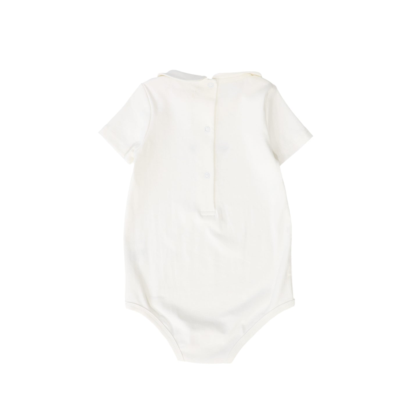 LE BOURDON WHITE/BLUE  BEE EMBROIDERED ONESIE