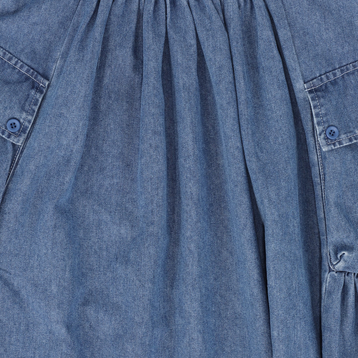 VALENTINA BLUE DENIM GATHERED POCKET SKIRT