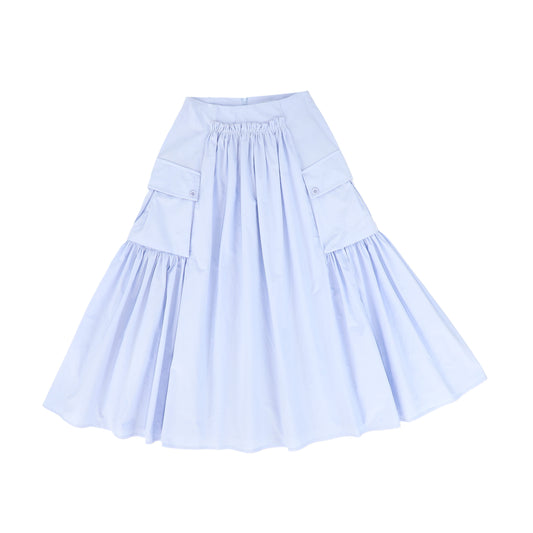 VALENTINA LIGHT BLUE GATHERED POCKET SKIRT