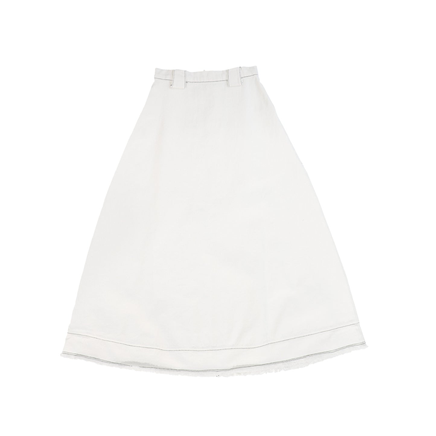 VALENTINA WHITE DENIM SEAM DETAIL MAXI SKIRT