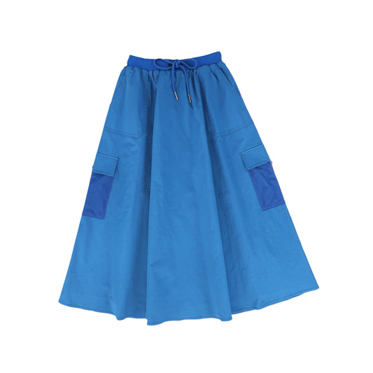 VALENTINA BLUE FLAIRED CARGO SKIRT