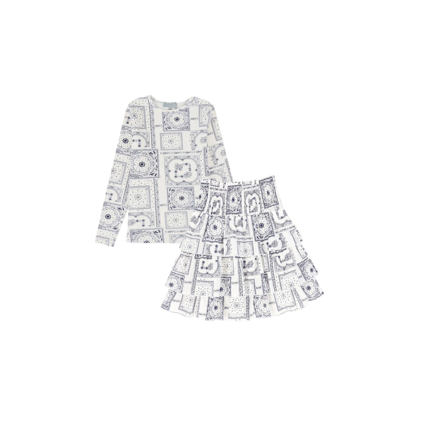 BACE COLLECTION NAVY PAISELY HANDKERCHIEF PRINT SET
