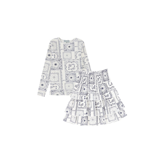 BACE COLLECTION NAVY PAISELY HANDKERCHIEF PRINT SET