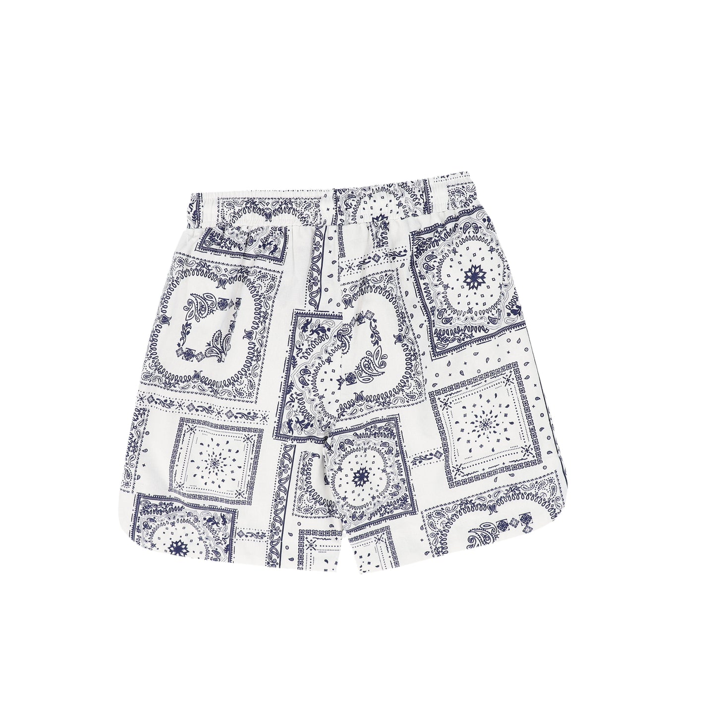 BACE COLLECTION NAVY PAISELY HANDKERCHIEF PRINT SHORTS