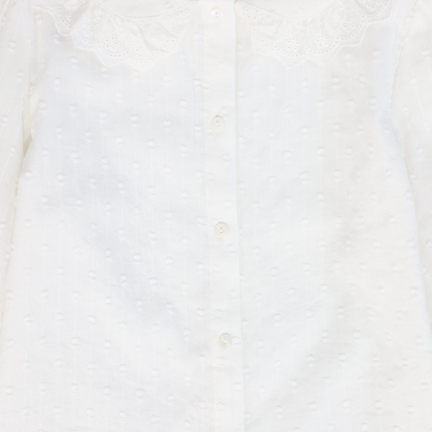 VALENTINA WHITE TEXTURED COLLAR BLOUSE