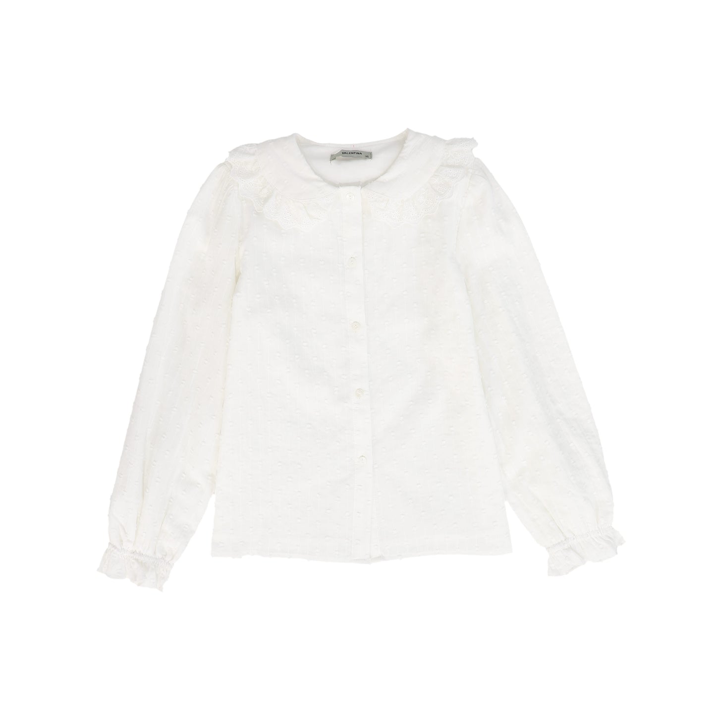 VALENTINA WHITE TEXTURED COLLAR BLOUSE