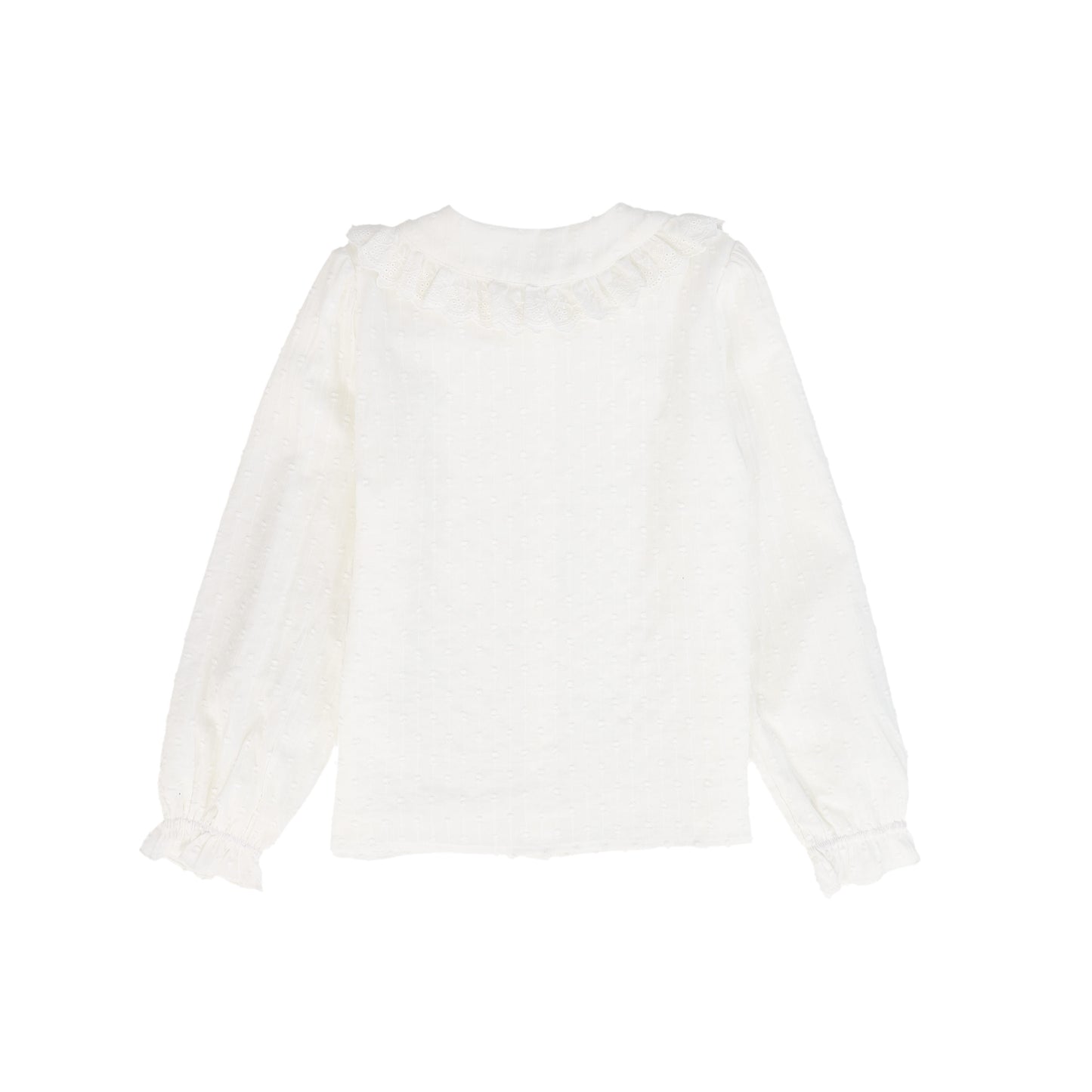 VALENTINA WHITE TEXTURED COLLAR BLOUSE