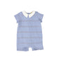 LE BOURDON BLUE TEXTURED LINEN ROMPER