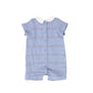 LE BOURDON BLUE TEXTURED LINEN ROMPER