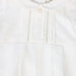LE BOURDON IVORY PLEAT FRONT ROMPER