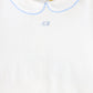 LE BOURDON WHITE/BLUE PIPED COLLAR ONESIE [FINAL SALE]