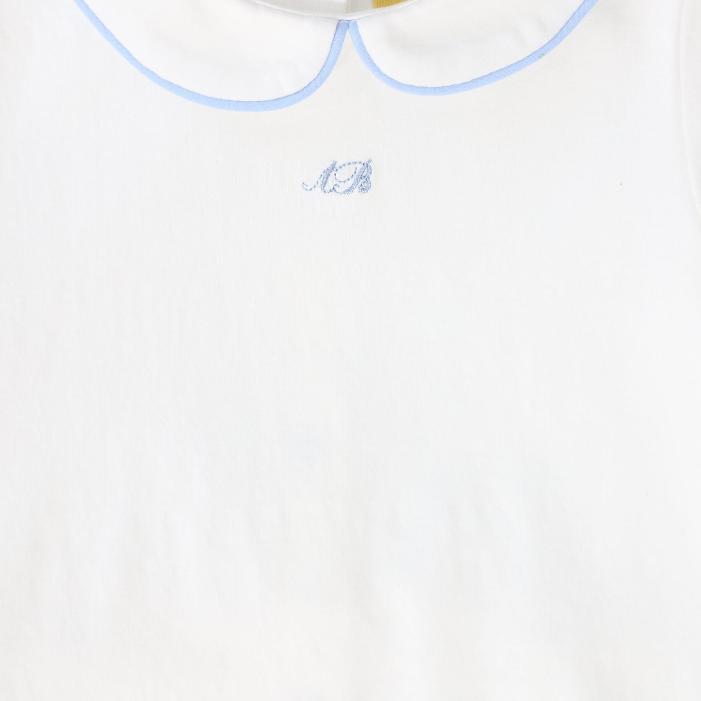 LE BOURDON WHITE/BLUE PIPED COLLAR ONESIE [FINAL SALE]