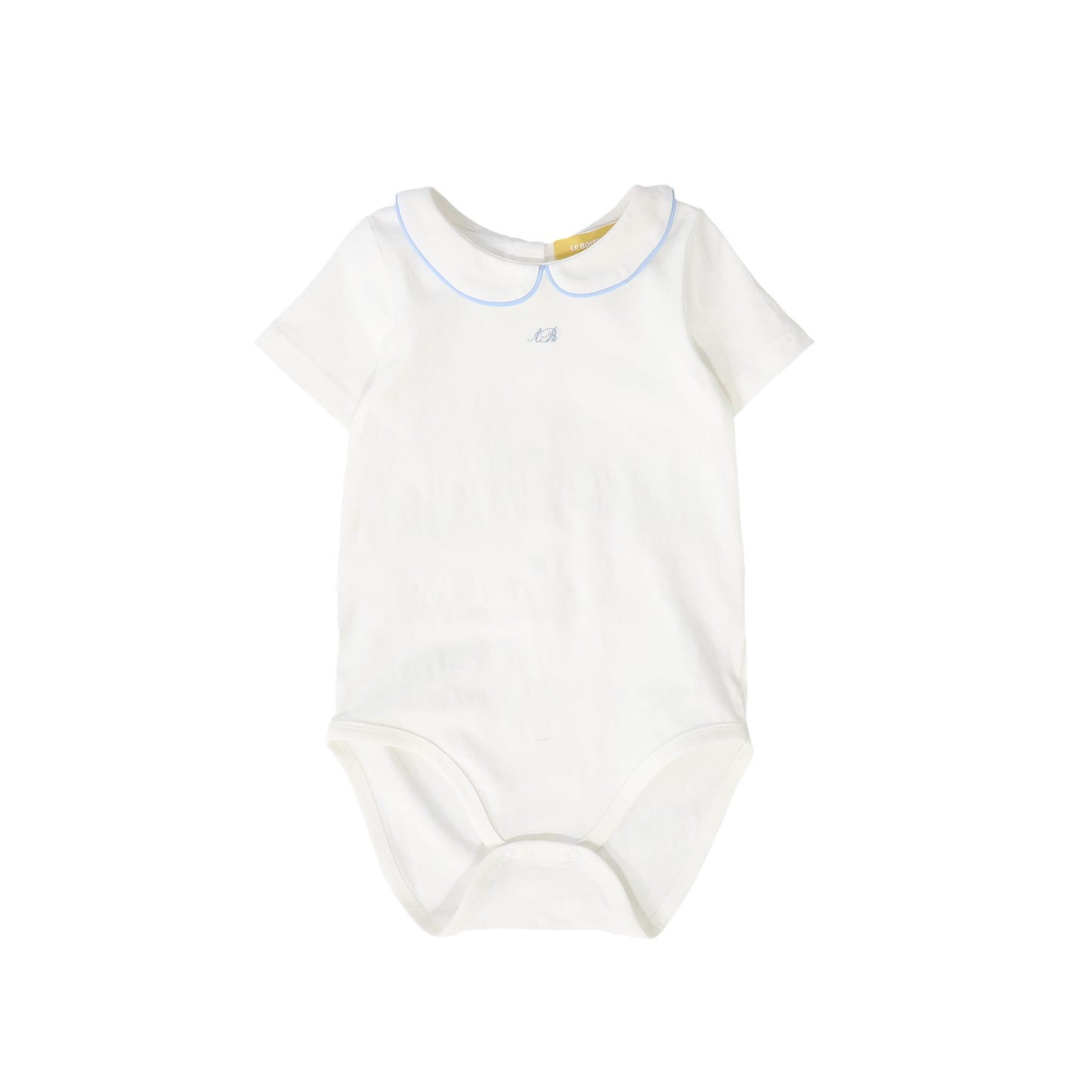 LE BOURDON WHITE/BLUE PIPED COLLAR ONESIE [FINAL SALE]
