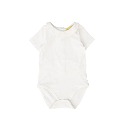 LE BOURDON WHITE PIPED COLLAR ONESIE