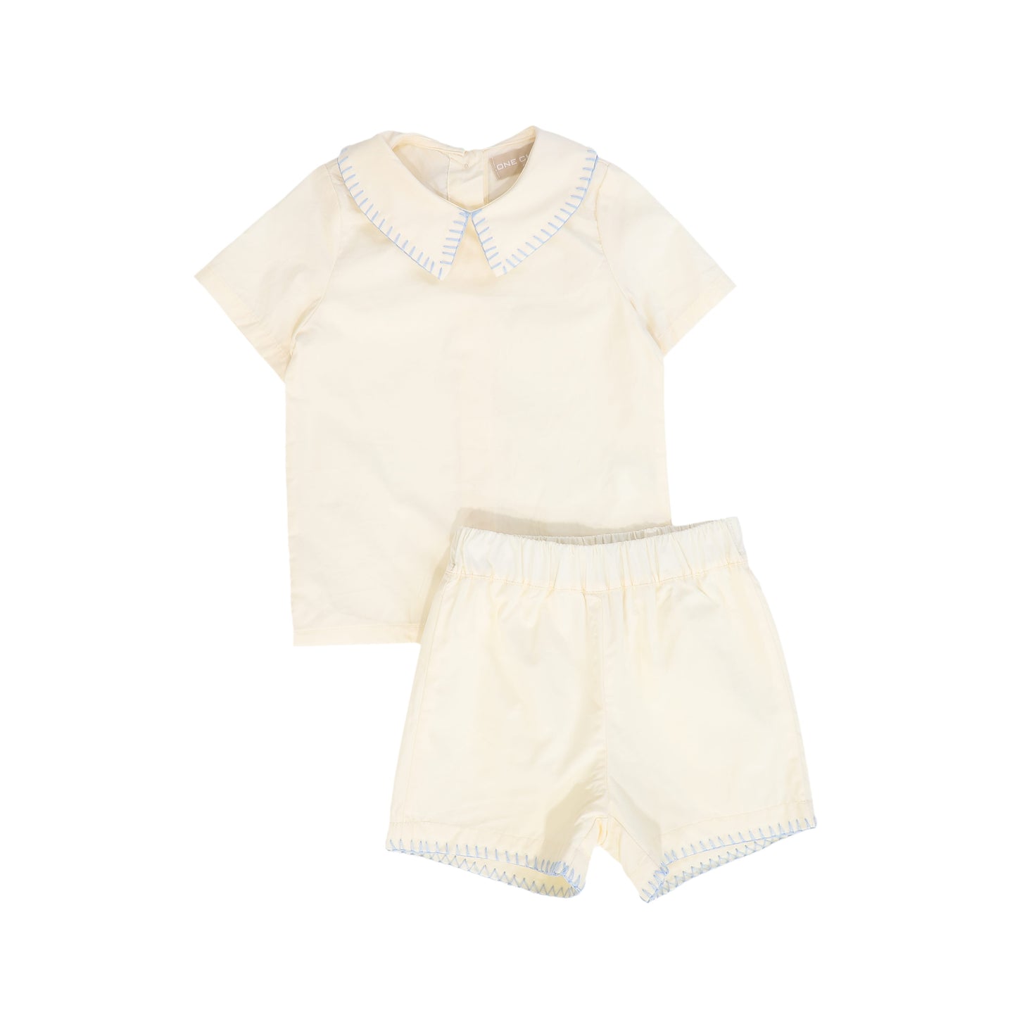 ONE CHILD CREAM POINTY COLLAR SHIRT SET