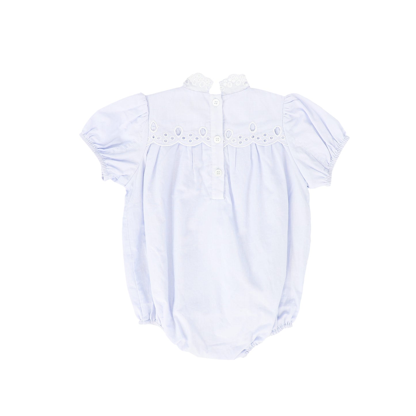 BAMBOO LIGHT BLUE EYELET TRIM ROMPER