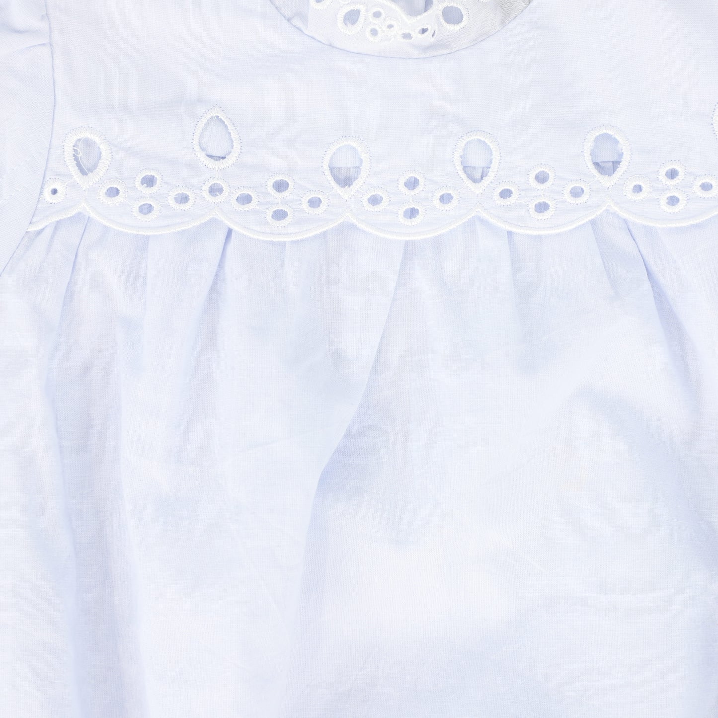 BAMBOO LIGHT BLUE EYELET TRIM ROMPER