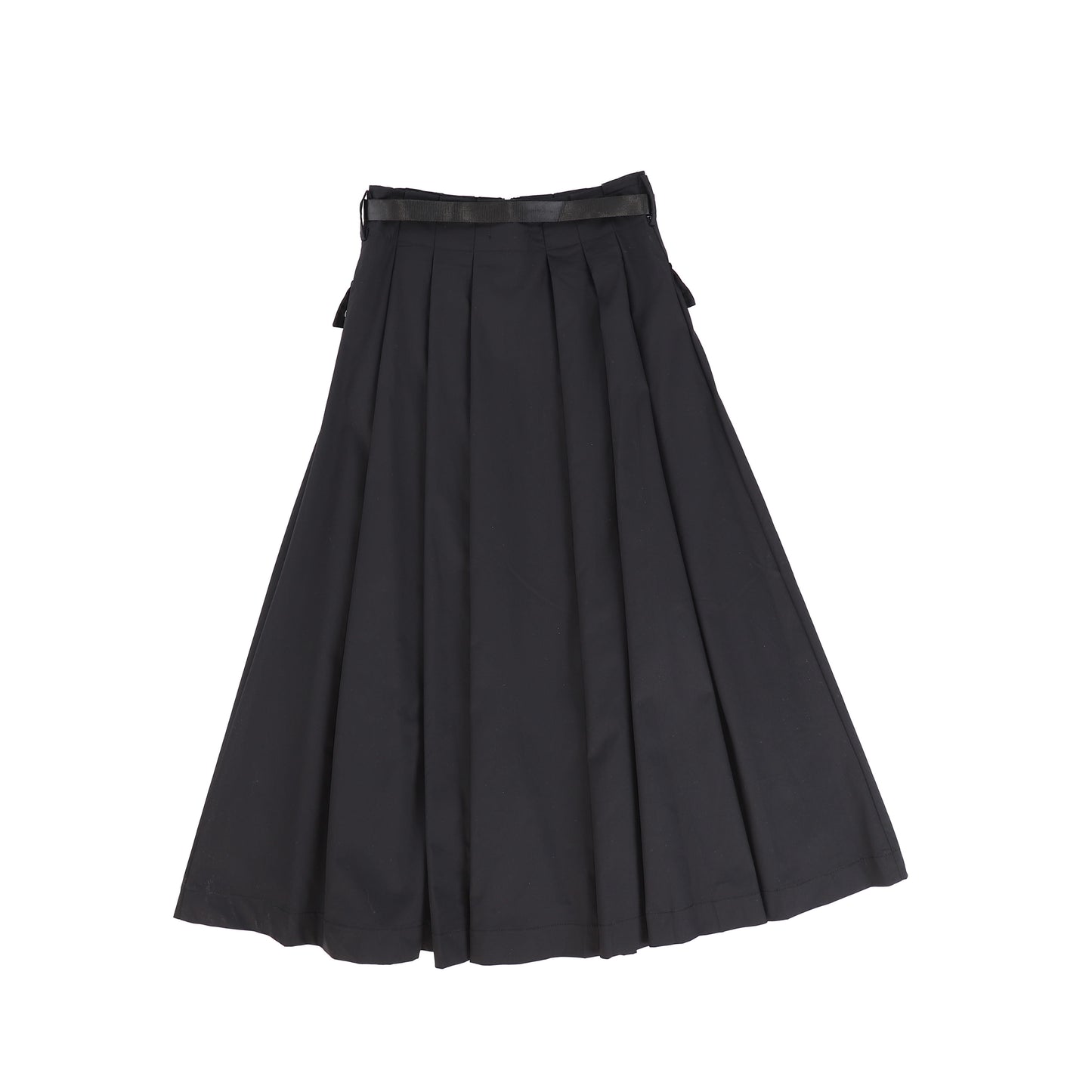 VALENTINA BLACK PLEATED ZIPPER SKIRT