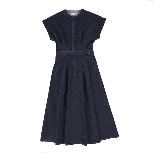 VALENTINA DARK DENIM WAISTED DRESS