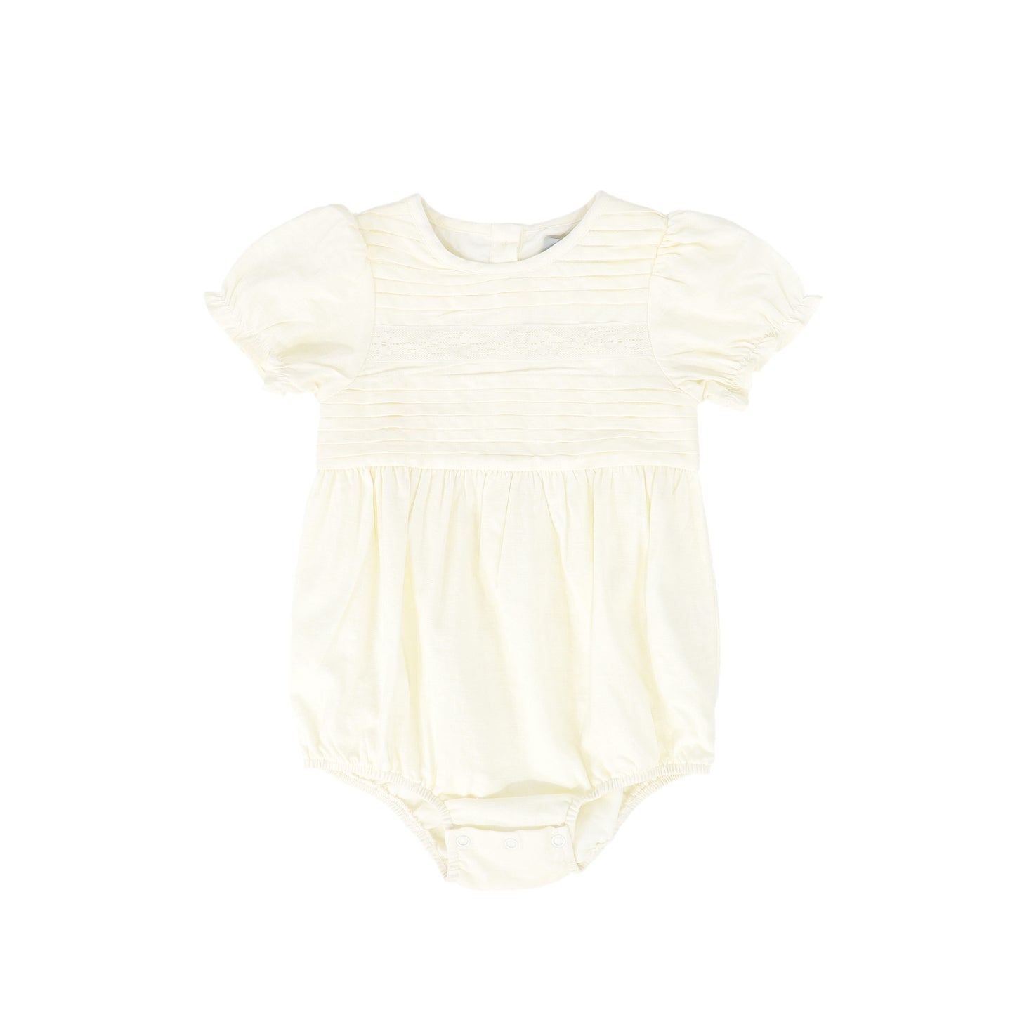 BACE COLLECTION IVORY LACE RIBBON TRIM ROMPER