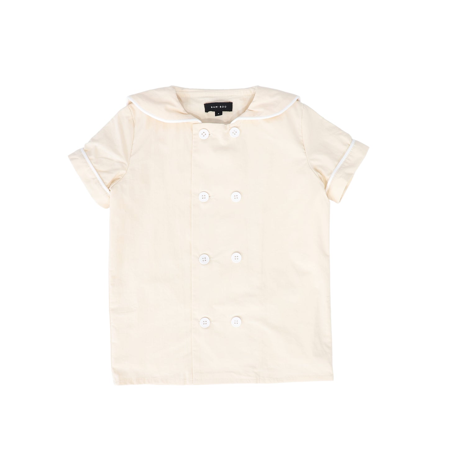 BAMBOO CREAM PIPED SAILOR BLOUSE