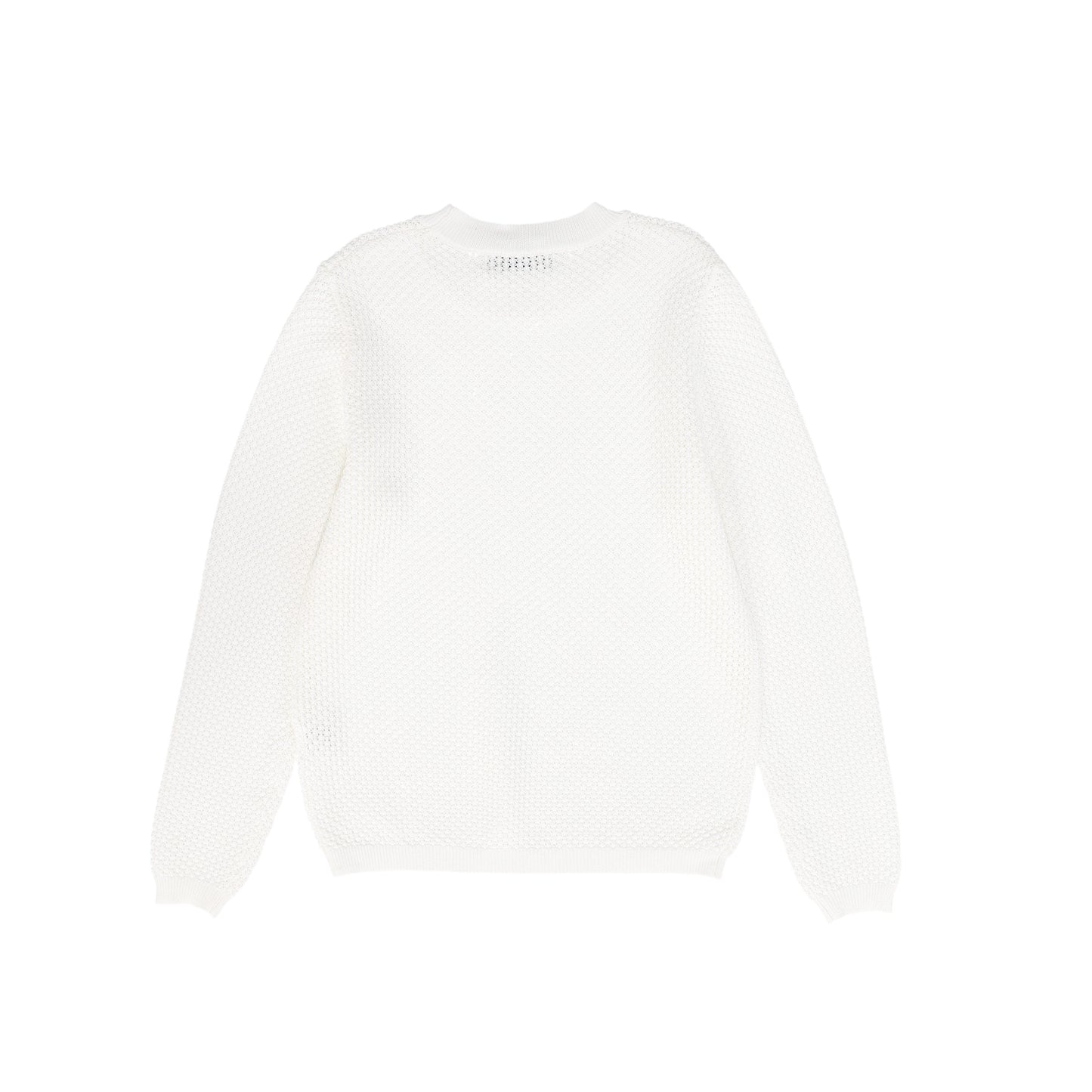 VALENTINA WHITE POINTELLE KNIT SWEATER