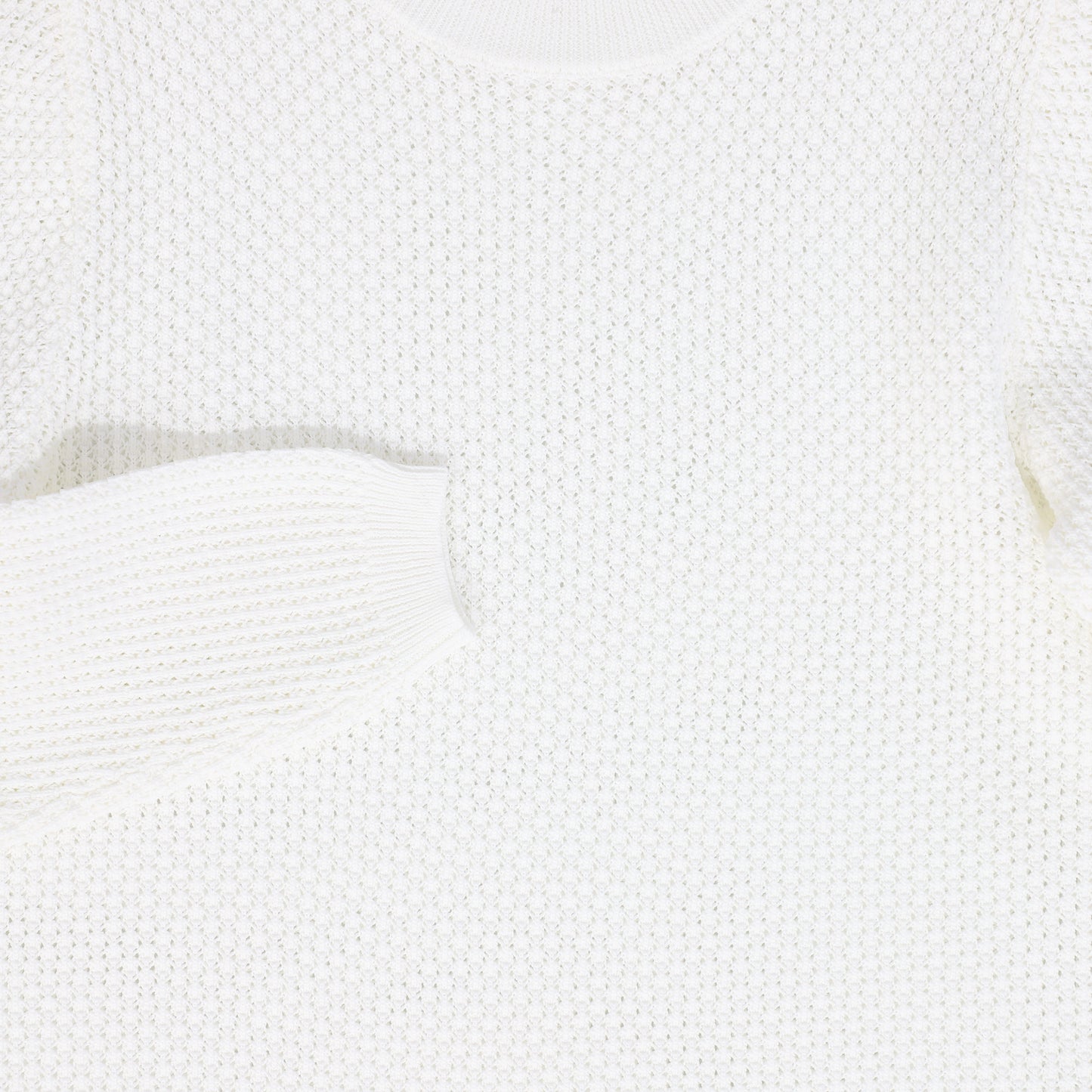 VALENTINA WHITE POINTELLE KNIT SWEATER