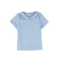 BACE COLLECTION BLUE POPLIN COLLAR BLOUSE