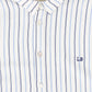 LE BOURDON WHITE/BLUE STRIPED COLLAR SS SHIRT