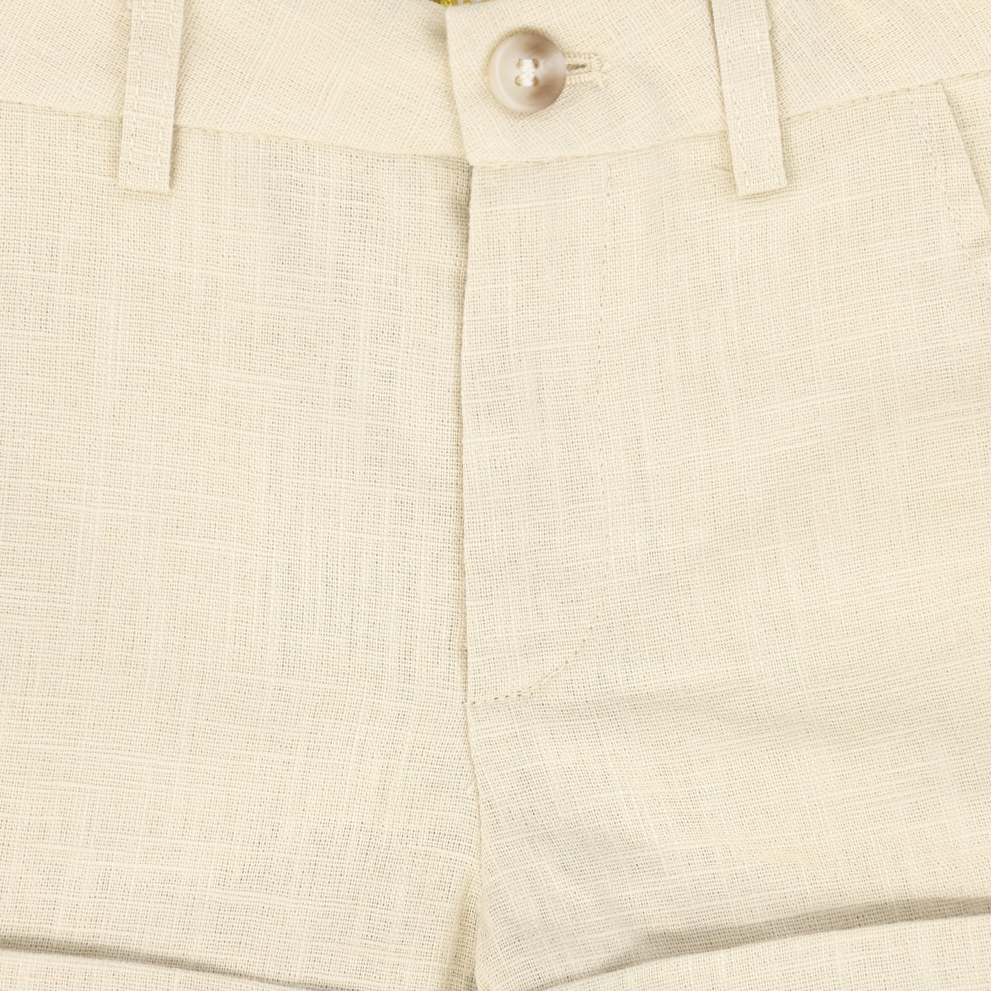 LE BOURDON TAN LINEN SUSPENDER SHORTS