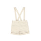 LE BOURDON TAN LINEN SUSPENDER SHORTS