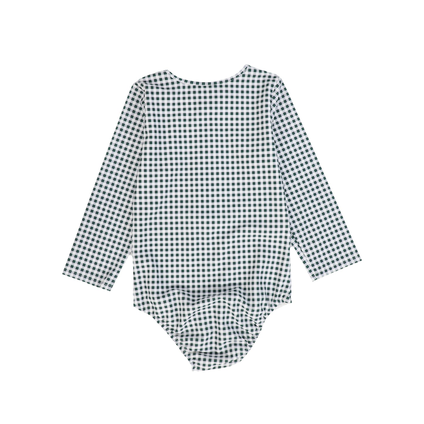 WATER CLUB GREEN GINGHAM HALF ZIP SWIMSUIT