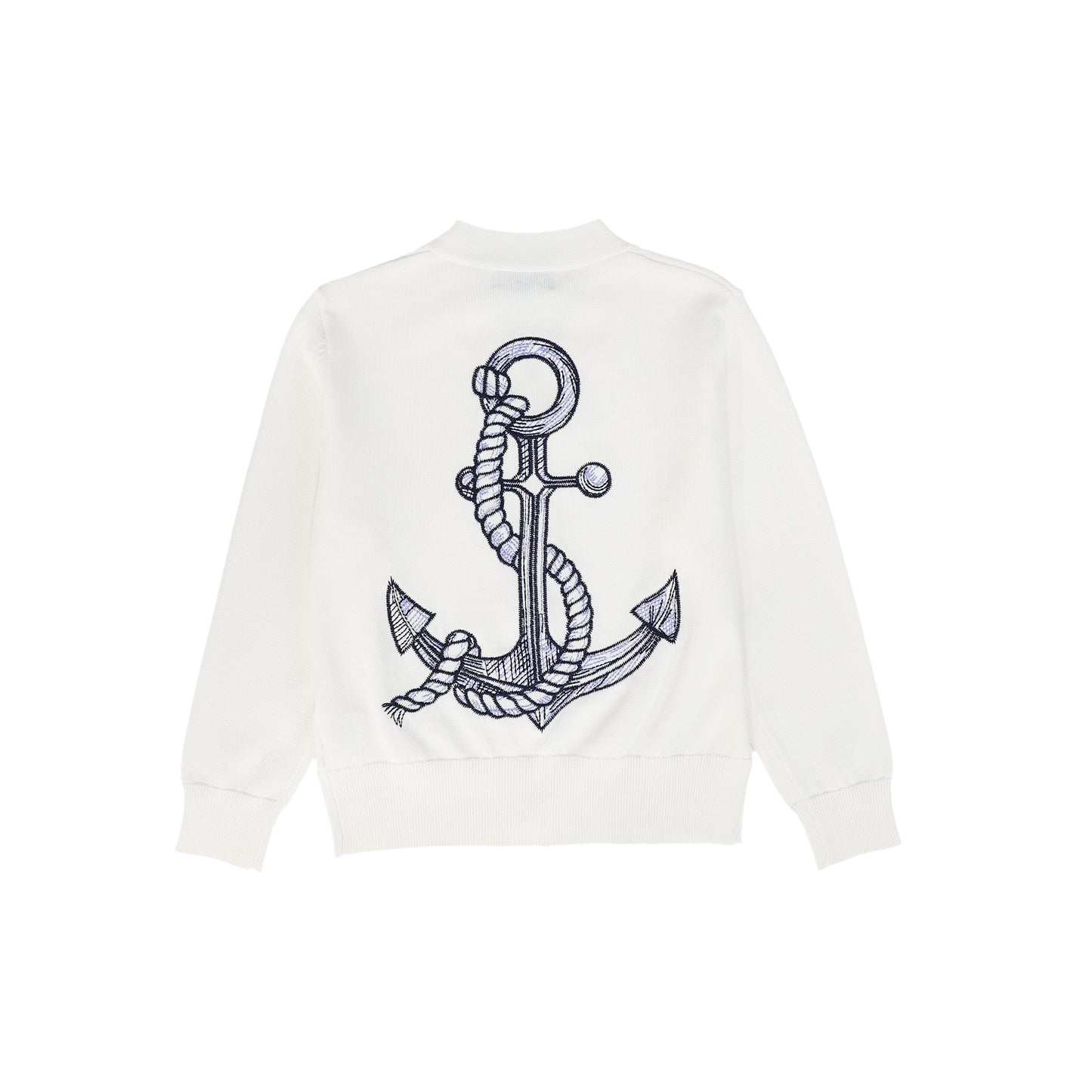 BAMBOO WHITE ANCHOR STITCHED CARDIGAN