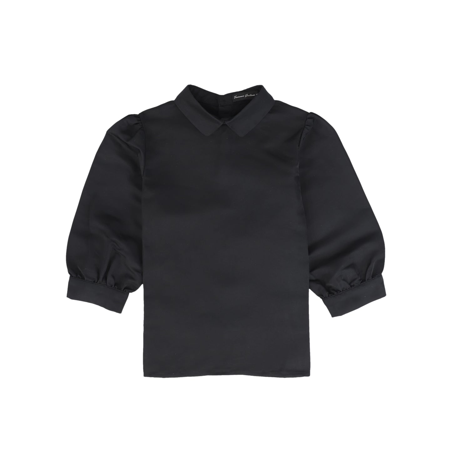 FRANCESCA GUILIANO BLACK PUFF SLEEVE BLOUSE