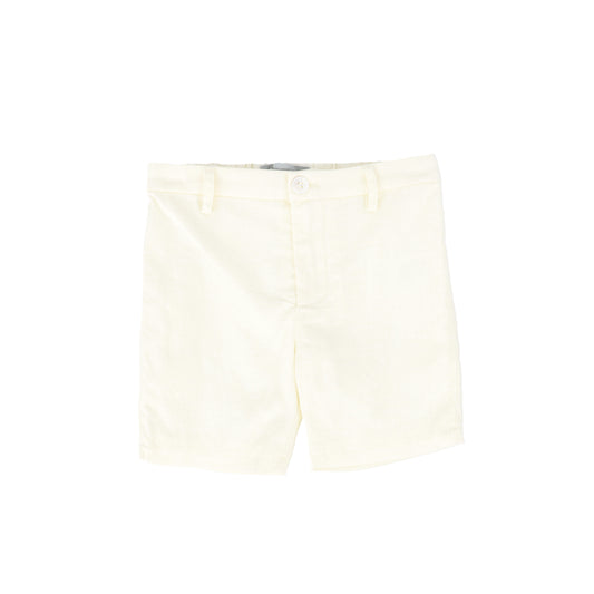 BACE COLLECTION IVORY LINEN SHORTS