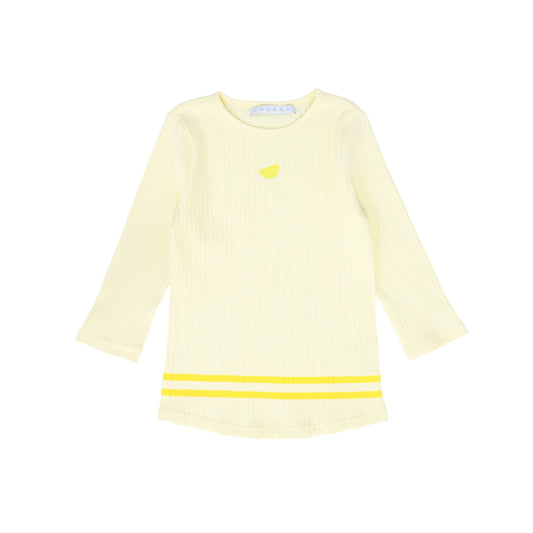 CABANA YELLOW STRIPED HEM RIBBED T-SHIRT