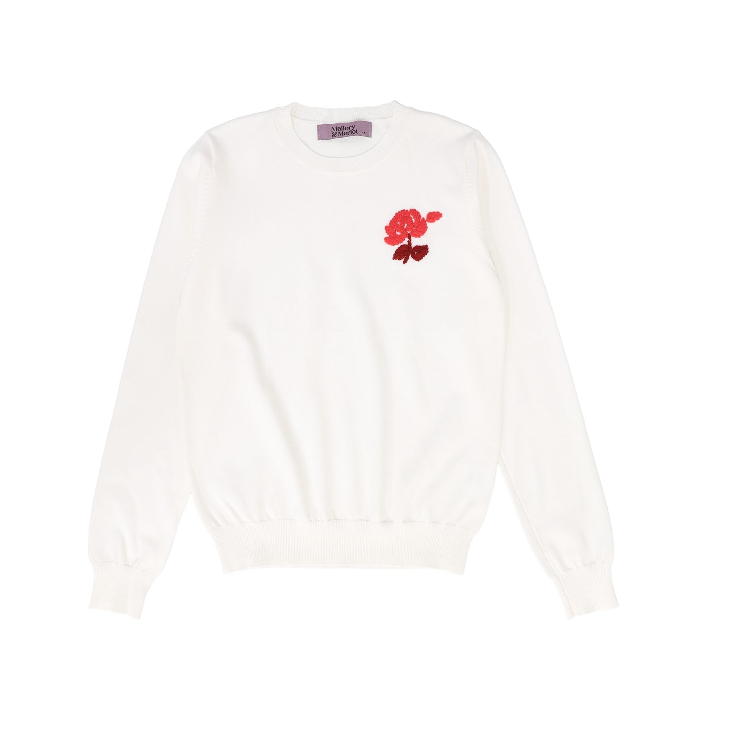 MALLORY AND MERLOT CREAM KNIT EMBROIDERED SWEATER