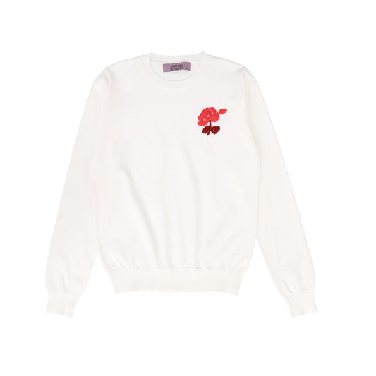 MALLORY AND MERLOT CREAM KNIT EMBROIDERED SWEATER