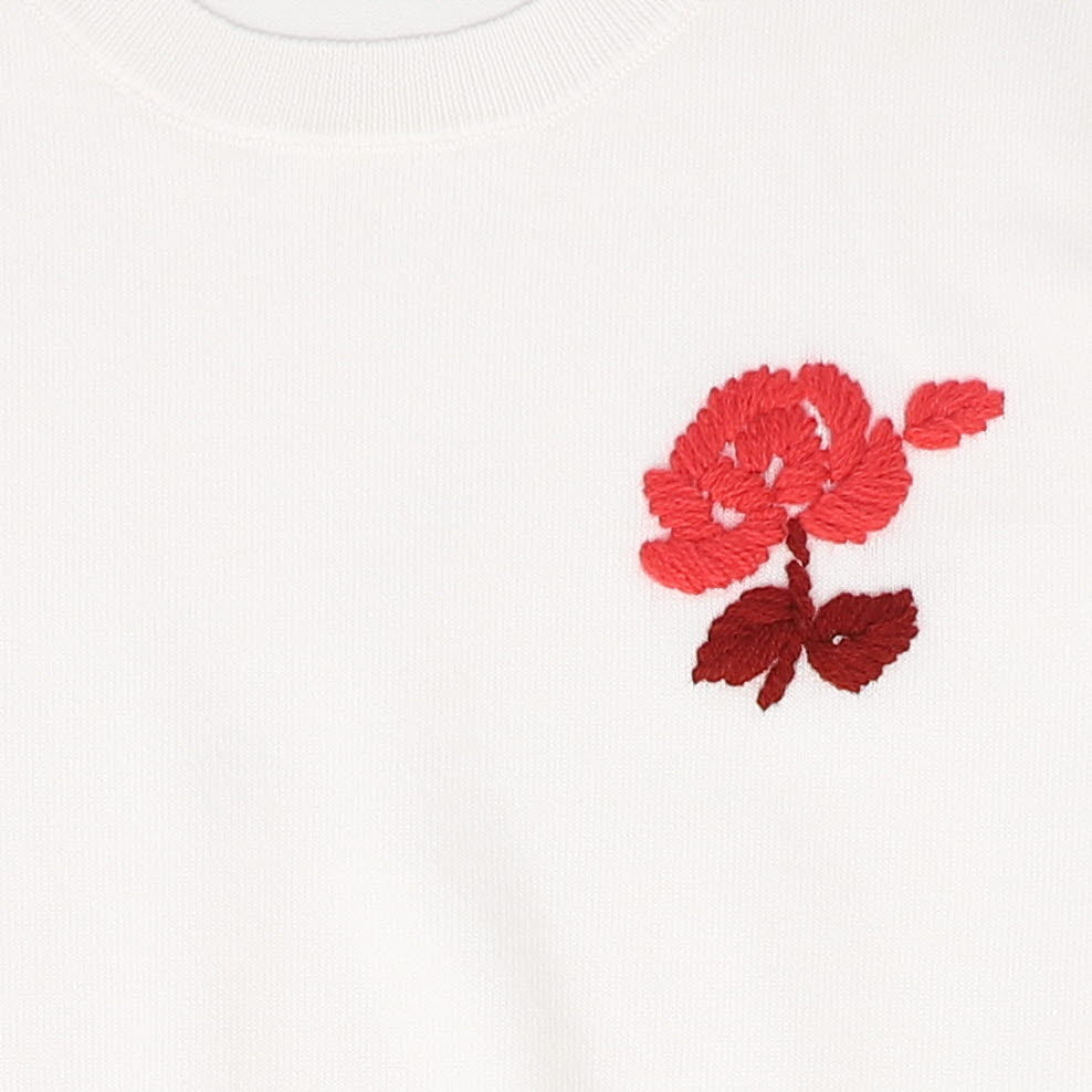 MALLORY AND MERLOT CREAM KNIT EMBROIDERED SWEATER